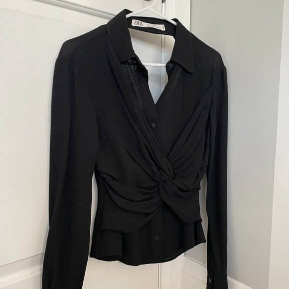 Zara Open Back Button Up Shirt - Picture 1 of 3